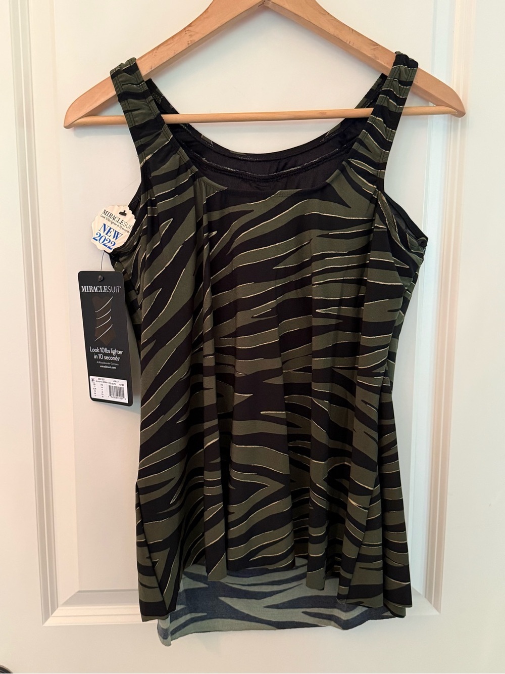 Miraclesuit Seabra Ursula Tankini Top Size 12 Olivetta Green Underwire Swim NWT - Picture 5 of 10